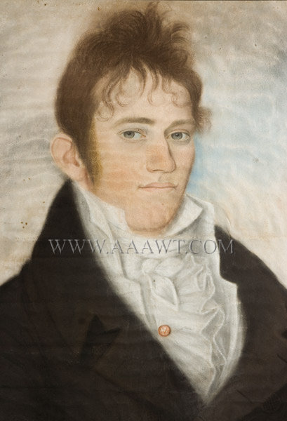 Portrait, Daniel Doughty Smith Jr., Pastel
Attributed to James Martin
Burlington, New Jersey
Circa 1810 to 1820, entire view